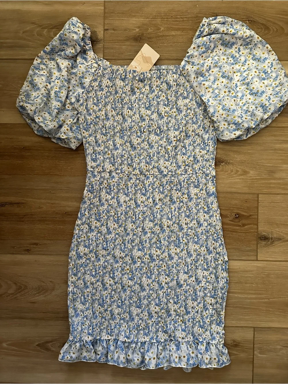 Smocked BodyCon Dress L NWT - Picture 3 of 8